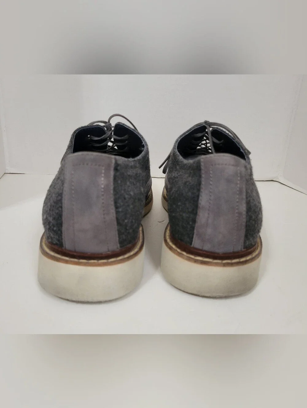Cole Haan Air Harrison Eva Oxford size 10 Charcoal Nubuck Leather Wool C10771